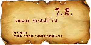 Tarpai Richárd névjegykártya